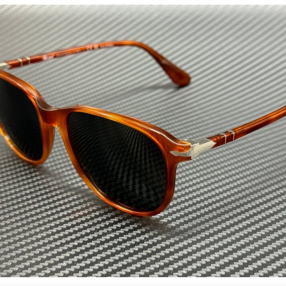 PERSOL Black Polarized 57mm Havana Sunglasses
